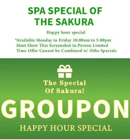 Spa Special of the Sakura - Happy Hour Special